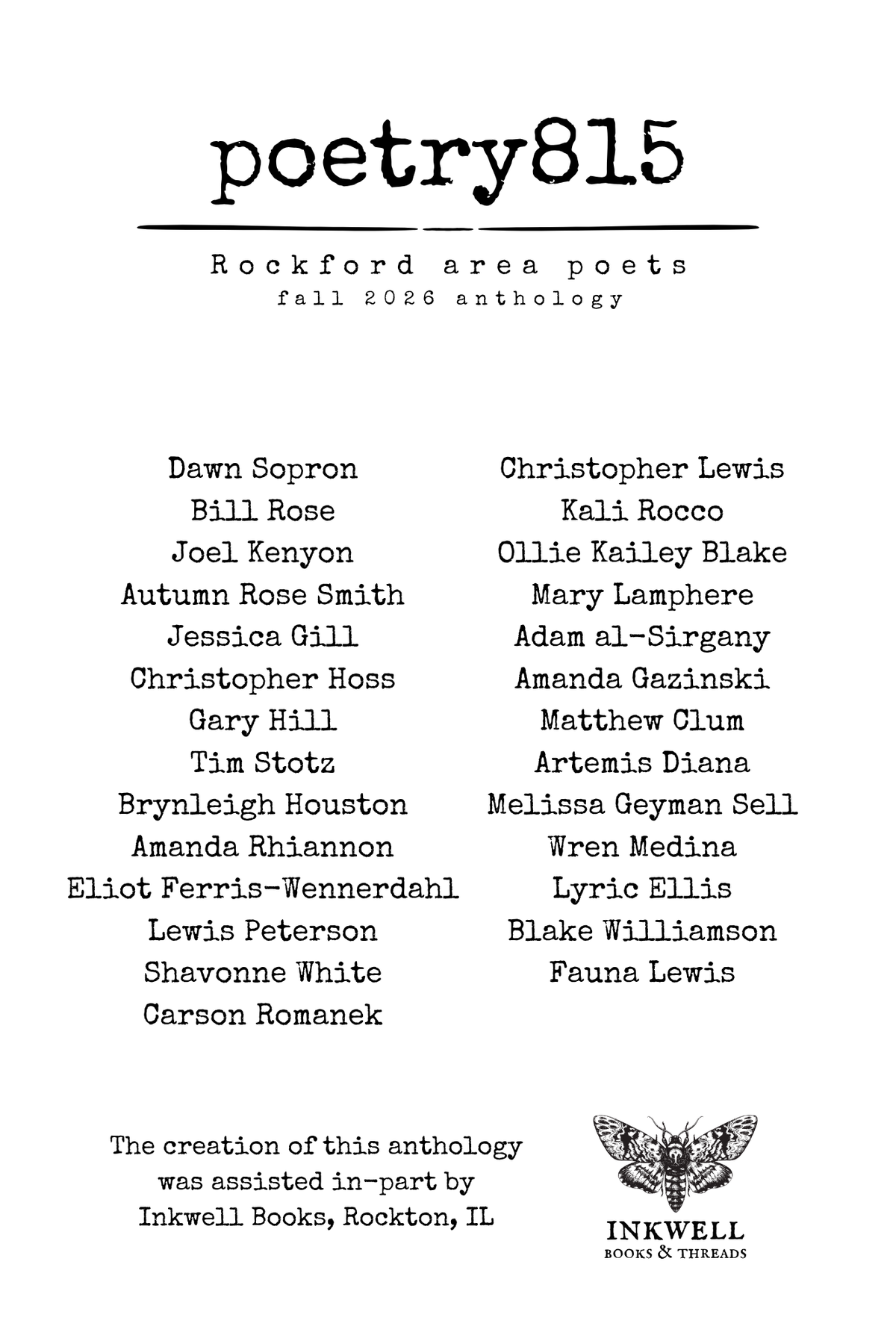 poetry815 fall 2026 anthology